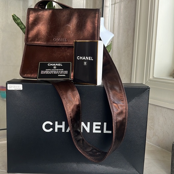 Chanel metallic brown bronze tag with box and Authentication card - Picture 1 of 12